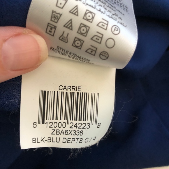 BCBG Paris Peplum Sheath Dress - Blue & Black Size 4 - Picture 10 of 10